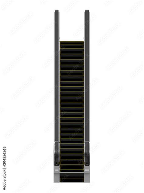 Escalator Or Electric Stairs Front Or Side View Isolated On A White