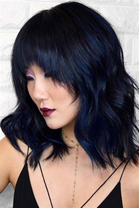 Hair Color 2017 2018 Dark Metallic Blue Highlights Bluehair