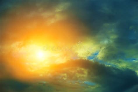 Sun Rays Look Through Dark Clouds Stock Photo Image Of Heaven Rays