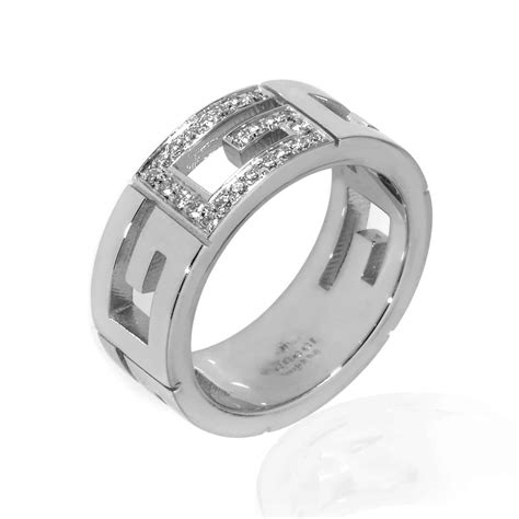 Gucci 18k White Gold Diamond Ring Ring Size 6 Luxury Jewelry