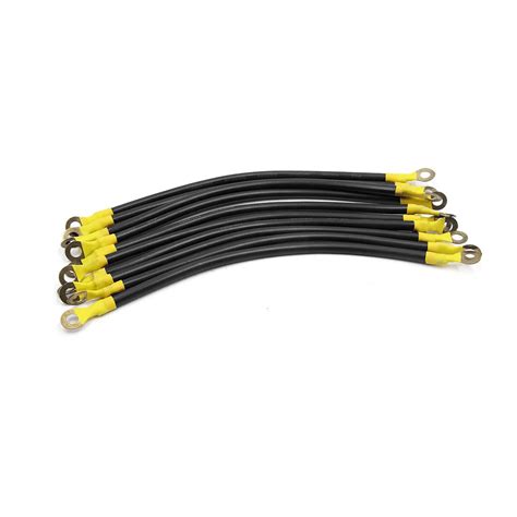 10pcs Black 24cm Length Battery Inverter Wire Power Transfer Cable For Car Auto
