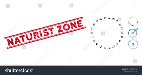 Corroded Red Stamp Seal Naturist Zone Stock Vector Royalty Free