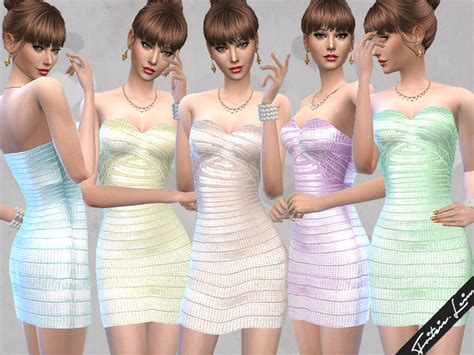 Shimmering Bandage Dress By Fritzielein At Tsr Sims 4 Updates