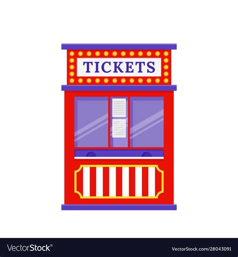Ticket Booth Flat Design Royalty Free Vector Image