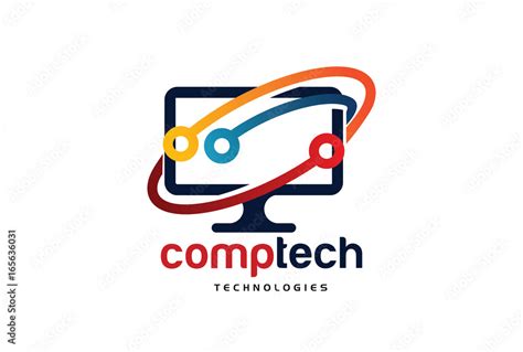 Computer Technology Logo Template Design Vector Emblem Design Concept