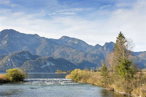 River Loisach With Alps In Bavaria Stock Photo Image Of Rock