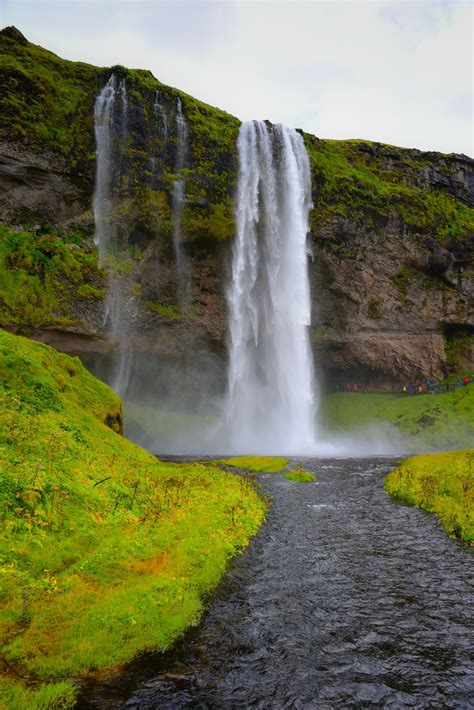 Seljalandsfoss Waterfall And Seljalands River Along The South Coast