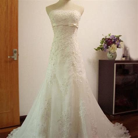 White Ivory Lace Trumpet Shining Wedding Bridal Dresses On Luulla