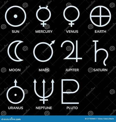 Set Of Planetary Symbols Vector Illustration 58640442