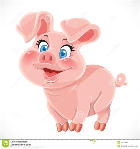 Cute Cartoon Happy Baby Pig Royalty Free Stock Image
