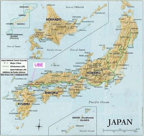 Hotels from budget to luxury. Map of Japan
