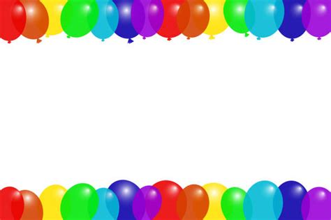 Happy Birthday Balloons Border Frame Background Illustrations Royalty 2e8