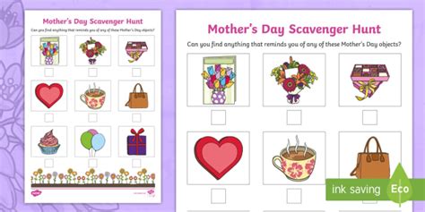 Check spelling or type a new query. Mother's Day Scavenger Hunt (teacher made)