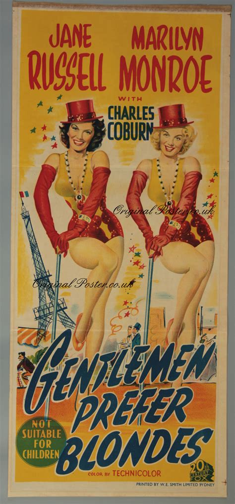 Gentlemen Prefer Blondes Original Vintage Film Poster Original Poster Vintage Film And Movie