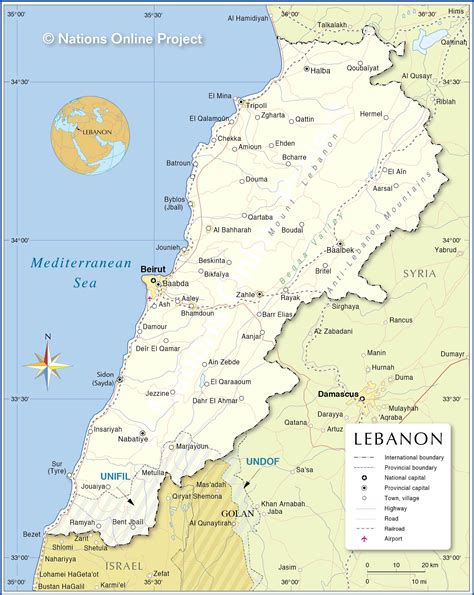 Political Map Of Lebanon Nations Online Project