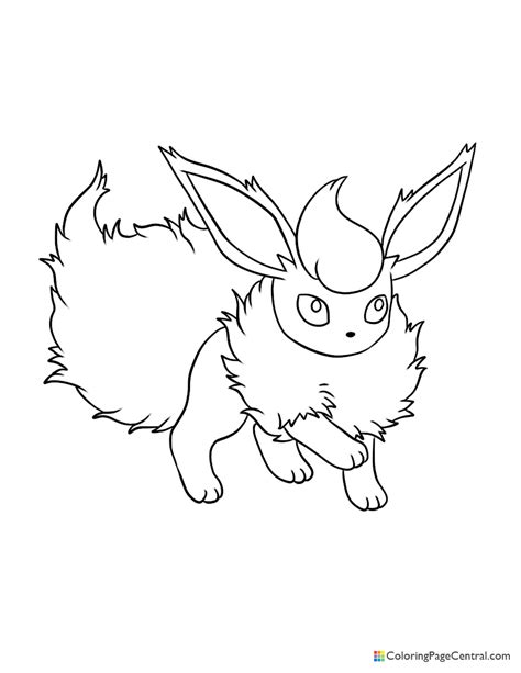 Pokemon Flareon Coloring Page Coloring Page Central