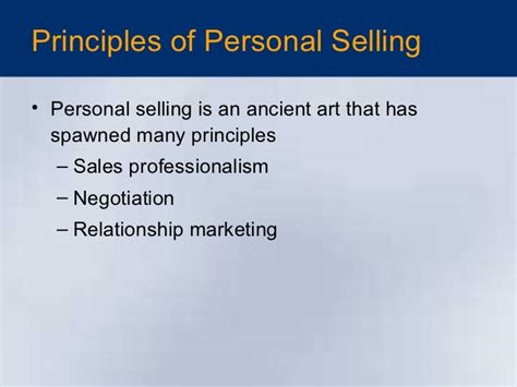 Personal Selling Tutorial