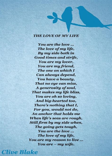 The Love Of My Life The Love Of My Life Poem By Clive Blake