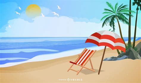 Summer Beach Vector Vector Download