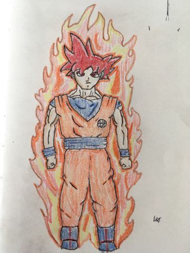 Goku Ssj God Drawing Finished Dragonballz Amino