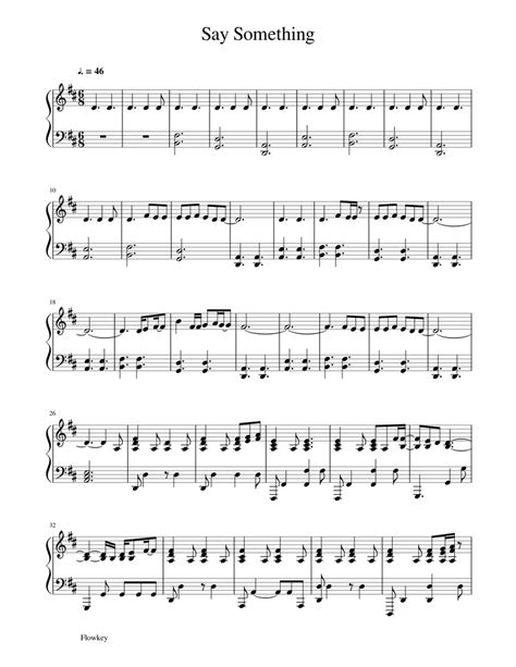 Say Something Sheet Music For Piano Solo Download And Print In Pdf