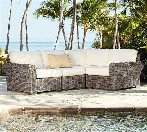 Build Your Own Huntington All Weather Wicker Roll Arm Sectional