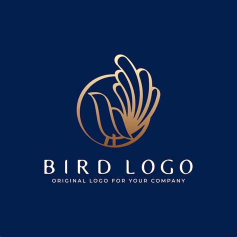 Premium Vector Golden Bird Logo Design Template