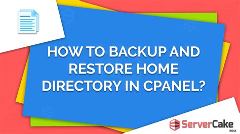 How To Backup And Restore Home Directory In Cpanel Server