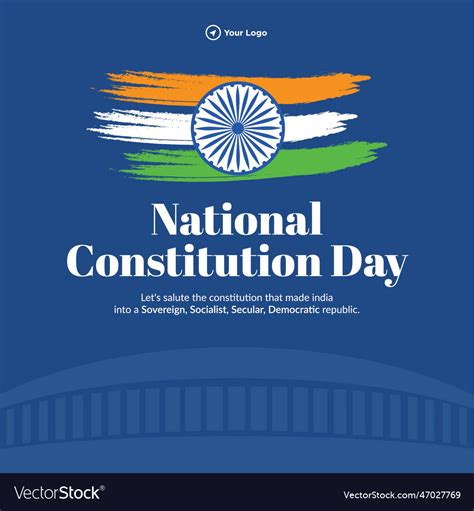 Banner Design Of Happy Constitution Day Royalty Free Vector