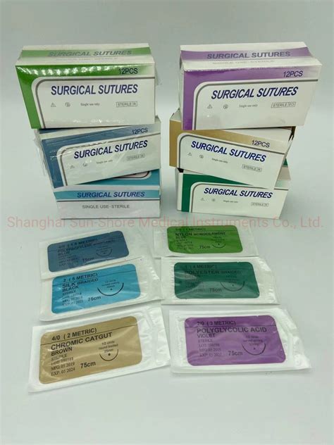 Medical Supply Absorbable Surgical Suture Thread With Needle Plain