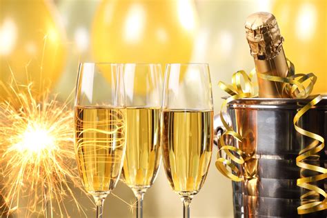 Happy New Year Champagne Golden Celebration Holiday New Year Champagne