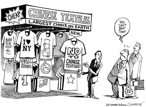 Trade Dispute On Chinese Textile Imports Globecartoon Political