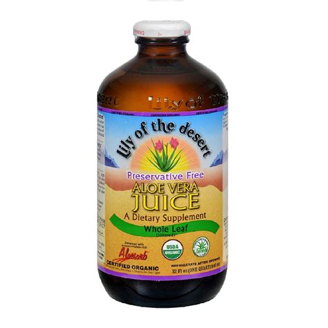 Lily Of The Desert Organic Aloe Vera Juice Whole Leaf 32oz Carlo Pacific