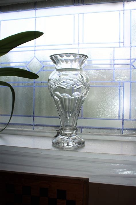Large Vintage Cut Crystal Vase
