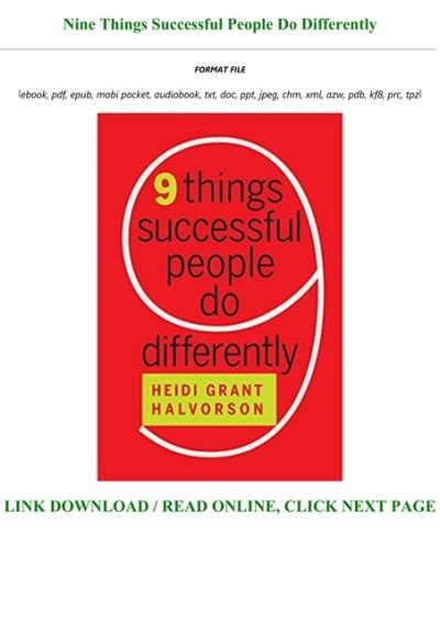 Unlimited Ebook Nine Things Successful People Do Differently Pre Order