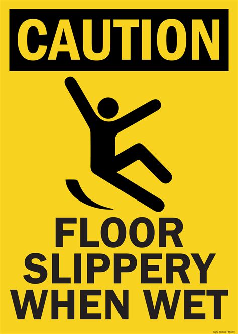 Wet Floor Sign Caution Floor Slippery When Wet Vinyl Sticker Size W X H Lazada Ph