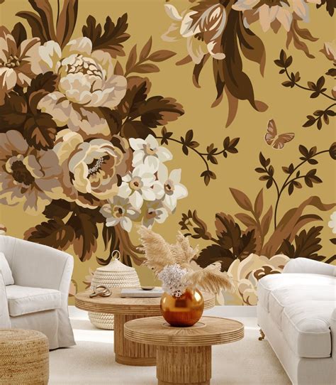 Free Download Contemporary Modern Beige Floral Wallpaper Buy At The