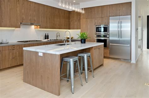 Clean Lines And Smooth Finishes Accentuate This Kitchens Modern