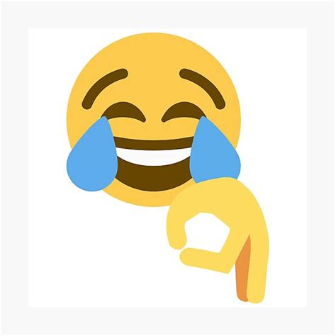 Crying Laughing Emoji Ok Hand Sign Funny Dank Epic Meme Gag Design Photographic Print By