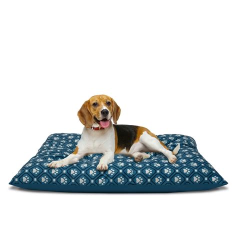 Vibrant Life Pillow Style Dog Bed For Large Dogs Large Blue Paw Print