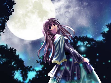 Anime Girl Under The Moon 6965619