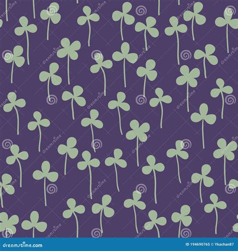 Seamless Pattern With Trefoil Leaves Stock Vector Illustration Of