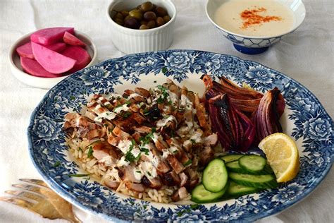 The courtyard was out the front and when i had friends round for a bbq, random people i had serve with a simple salad and flatbread laid out on a large platter and let your guests make their own wraps. Chicken Shawarma Recipe - Rose Water & Orange Blossoms