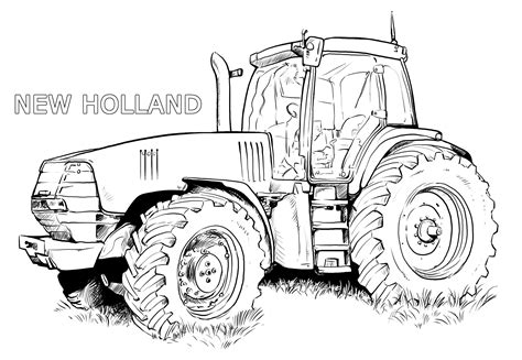New holland kleurplaat kleurplaat tractor graafmachines en trekkers tijd met. Ausmalbilder Traktor New Holland | Målarbok, Skiss, Traktor