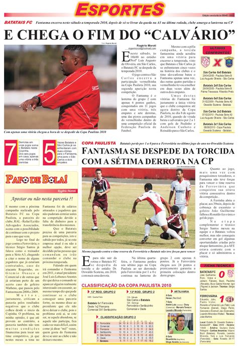 Batatais FC l Fantasma da Mogiana: Caderno de Esportes Jornal A Notícia