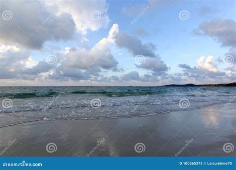 Peaceful Ocean With Beautiful Sky Background Stock Photo Image Of