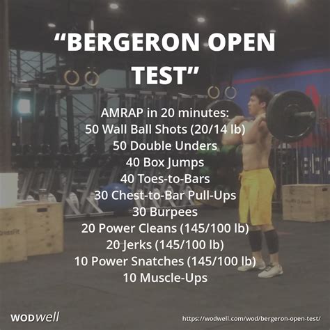 Bergeron Open Test Workout Crossfit New England Benchmark Wod
