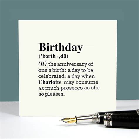 personalised 'birthday' definition card by betsy jarvis | notonthehighstreet.com