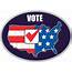 3in X 2in Oval United States Vote Sticker Vinyl Decal Vehicle Election 