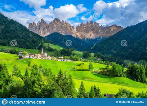 Santa Maddalena Dolomites Italy Landscape Stock Photo Image Of